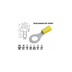 Konektor oczkowy OKY8 izol.M8