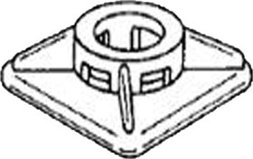 Mounting base, PA, natural, self-adhesive, (L x W x H) 26.5 x 4.8 x 8 mm, 2-100734-1