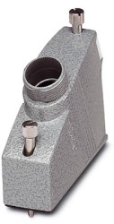 Grommet housing, size VC2, zinc die casting, PG21, angled, screw locking, IP65/IP66/IP67, 1855542