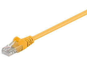 CAT 5e Kabel łączący, U/UTP, Żółty - Długość kabla 0.5 m
