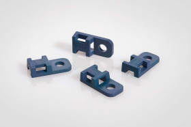 Uchwyt opaski kablowej do opasek 5mm długość 20.7mm szerokość 10,3 mm średnica otworu 4.3mm HellermannTyton Niebieski