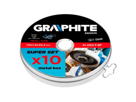 Tarcza tnąca do metalu 115 x 1.0 x 22.2 mm 41 A60-T-BF 10 szt. 55H574 TOPEX