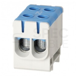 Listwa zaciskowa 2-torowa Al/Cu 2,5-50mm2 na szynę TH35 niebieski FJ-E50/2/B HEDO