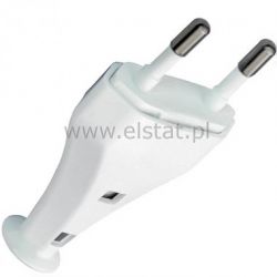 Wtyczka płaska składana, zaciskane końcówki biała