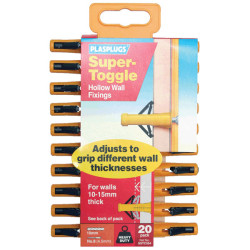 Plasplugs SSTC554CC Super Toggle Fixings Pack 20