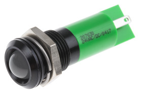 Lampka kontrolna do montażu panelowego 24V ac/dc, zielona 14mm LED Końcówka lutownicza RS PRO