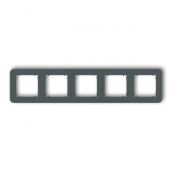 MINI Ramka uniwersalna pięciokrotna zaokrąglona z tworzywa grafitowy mat 28MRTZ-5