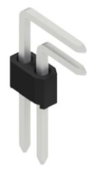 Pin header, 2 pole, pitch 1.27 mm, angled, black, SLVW4KA0362Z