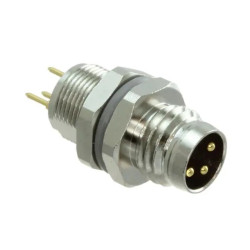 Złącze okrągłe M8 męskie proste montaż THT 3-PIN 60V T4042014031-000