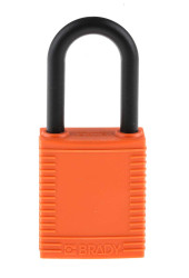 Kłódka średnica szekli: 6.35mm Brady z kluczem W budynkach, na zewnątrz Nylonowe Pomarańczowy LOTO-6 38,10 x 86,50 x