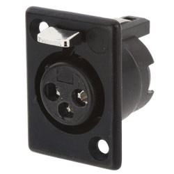 Złącze XLR 3 -pinowe Montaż na panelu Żeński