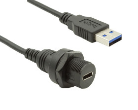 Kabel USB Złącze A USB C Złącze B USB A dł. 1m Przewód USB USB 3.0 kolor: Czarny