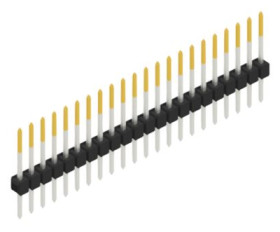 Pin header, 22 pole, pitch 2.54 mm, straight, black, 10046508