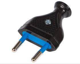 Wtyczka 230V skręcana płaska czarna