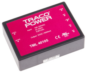 Zasilacz impulsowy nap. wyjściowe: 5V dc 40W 8A 1 wyjście nap. wejściowe: 100 → 375 V dc, 90 → 264 V ac