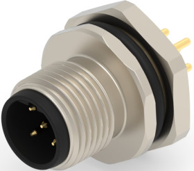 Circular connector, 5 pole, solder connection, screw locking, straight, T4142412051-000