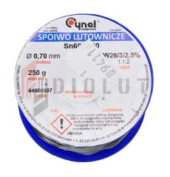 Cyna lutownicza 0,70mm 250g Cynel
