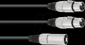 30225210 Adapter cable XLR male / 2x XLR female, 1.5 m, black