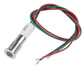 Lampka kontrolna do montażu panelowego 24V dc 8mm LED Chrom Wyprowadzenia RS PRO