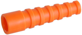 Cable grommet, cable Ø 4.6 to 5.4 mm, RG-58C/U, 0.6/2.8-4.7, L 44.5 mm, plastic, orange, 100001233