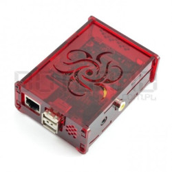 Obudowa Raspberry Pi Model B Flower - przezroczysta czerwona