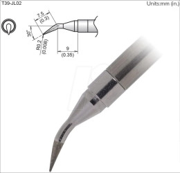 T39-JL02 Aktiv-Lötspitze T39-JL02, 0,2 mm, gebogen, konisch