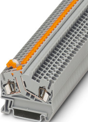 Knife disconnect terminal, tension clamp connection, 0.08-4.0 mm², 2 pole, 20 A, 6 kV, gray, 3036990