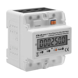 Qoltec Trójfazowy elektroniczny licznik miernik zużycia energii na szynę DIN 400V 100A LCD 4P