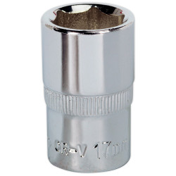 Sealey SP1217 Walldrive&#xAE; Socket 17mm 1/2&quot;sq Drive Fully Polished