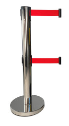 Słupek taśmy długość taśmy 4m Bariera chowana Ø 75mm Chromowany