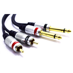 Kabel Jack 2x6,3 Wt.-Wt. 2xRCA 1m MK50 Vitalco