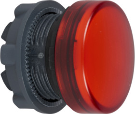 Signal light, illuminable, waistband round, red, front ring black, mounting Ø 22 mm, ZB5AV04