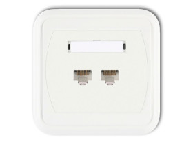LIZA Gniazdo komputerowe podwójne 2xRJ45 kat.6 8-stykowe biały GLK-4 KARLIK