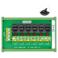 DIN Rail Mount 6 Channel Paddle Rocker Switch AC 115V 230V Power Distribution Strip Module