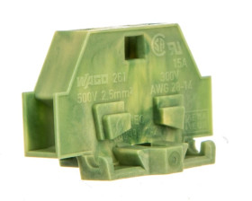 Złączka 2-przewodowa 2,5mm2 żółto-zielona z mocowaniem śrubowym 261-307 /50szt./