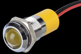 Q14P3CXXY12E Indicator LED, 12 V DC, 14 mm, wired, yellow/BrC