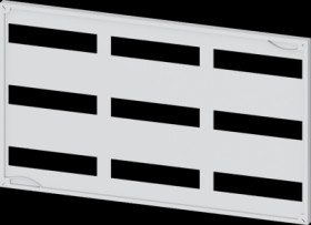 Cover, cut-out 9x 12TE, plastic, (W x H) 750 x 450 mm, 108 HP, light gray, for ALPHA 400/630/1250 DIN, 8GK9601-3KK31