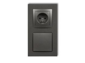 DECO Gniazdo odkurzacza centralnego z gniazdem pojedynczym z uziemieniem DECOvac grafitowy 11DGV-2 KARLIK