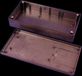 ABS enclosure, (L x W x H) 220 x 110 x 44 mm, black (RAL 9005), IP54, 1599RFIHBKBAT