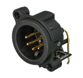 Złącza XLR 5 -pinowe Montaż na płytce drukowanej Męski Czarny