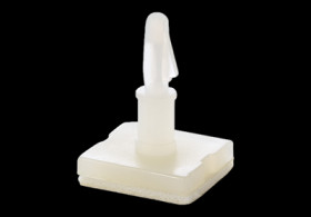 PCB spacer, locking, self-adhesive, base: 12.5 x 12.5 mm, bl 4.8 mm, PA, natural, BYB-3-18H9528