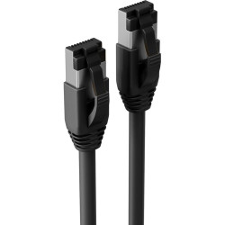 Patch cable, RJ45 plug, straight to RJ45 plug, straight, Cat 8.1, F/FTP, LSZH, 15 m, black, BS08-41085