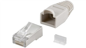 Wtyk Rj45 Cat 5E Stp Ekranowany, Z Zabezpieczeniem Przez Zgięciem - Wersja...