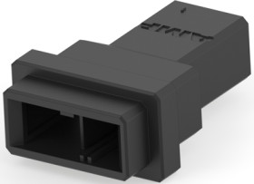 Plug housing, 2 pole, pitch 5.08 mm, straight, black, 2-179552-2