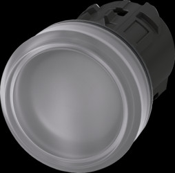 Light attachment, illuminable, waistband round, clear, mounting Ø 22.3 mm, 3SU1001-6AA70-0AA0