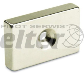 Magnes neodymowy prostokąt 20x10x5mm otwór 9/4,5mm