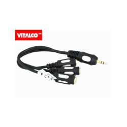 Adapter jack 3,5 wtyk - 3 x gniazdo sttereo łezka JR181 Vitalco