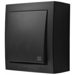 Łącznik krzyżowy pojedynczy SIMON Aquaclick natynkowy bryzgoszczelny IP44 czarny matowy 10AX Kontakt Simon ACW7/49