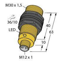 Turck Czujnik indukcyjny nie podtynkowy PNP, Zamykający NI15-S30-AP6X-H1141