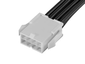 Kabel przewód-płytka, Mini-Fit Jr., 600 V, 9 A, raster: 4.2mm, 300mm, Cyna, Czarny